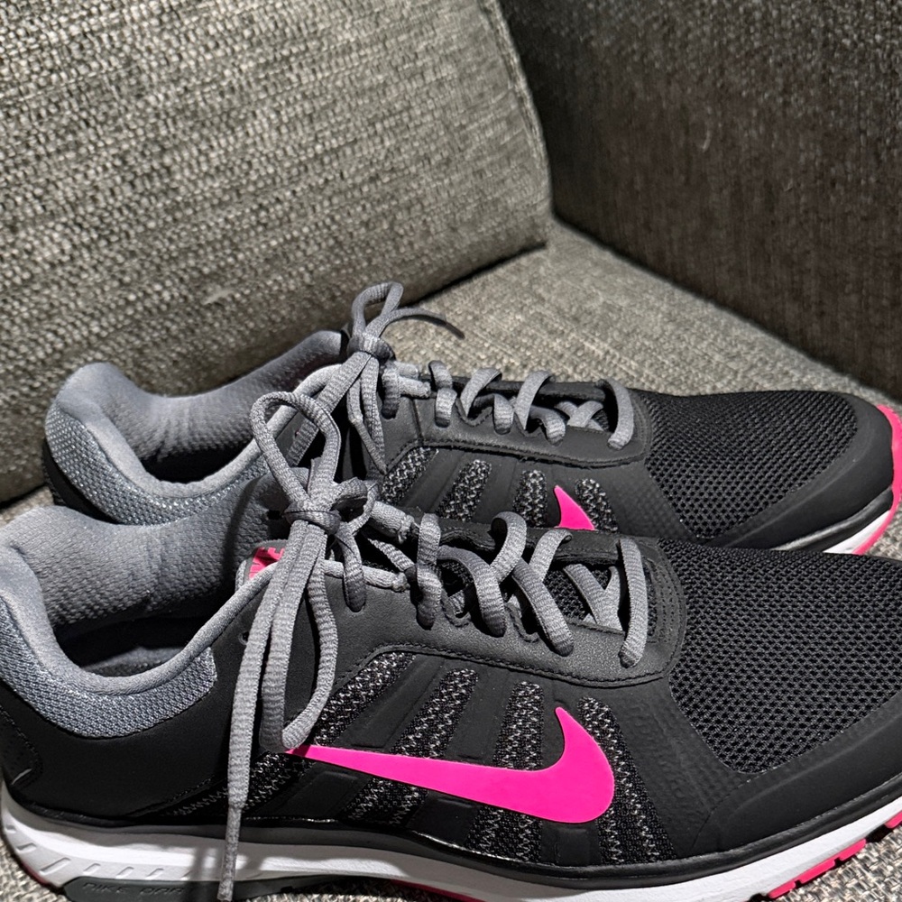 Nike Women’s Dart 12 Black and Hot Pink Athletic Running Shoes